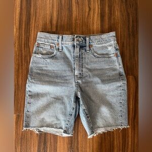 Madewell Women’s Shorts High Rise Mid Length Denim